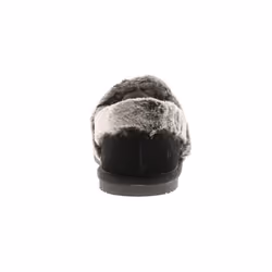 ) Hush Puppies Womens Slippers Full Fluffy Ariel Suede Leather black UK Size - Black, 5 (Adults'
