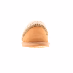 ) Hush Puppies Womens Slippers Full Fluffy Ariel Suede Leather tan UK Size - Tan, 5 (Adults'