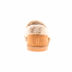 ) Hush Puppies Womens Slippers Full Fluffy Ariel Suede Leather tan UK Size - Tan, 5 (Adults'