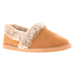 ) Hush Puppies Womens Slippers Full Fluffy Ariel Suede Leather tan UK Size - Tan, 7 (Adults'