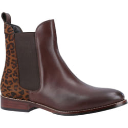 ) Hush Puppies Colette Suede Women's Leopard Boots - Brown, 7 (Adults'
