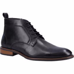 ) Hush Puppies Declan Lace Leather Men's Black Boots - Black, 7 (Adults'