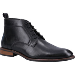 ) Hush Puppies Declan Lace Leather Men's Black Boots - Black, 9 (Adults'