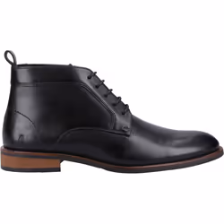 ) Hush Puppies Declan Lace Leather Men's Black Boots - Black, 9 (Adults'