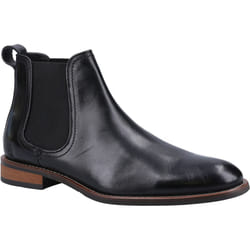 ) Hush Puppies Diego Chelsea Leather Men's Black Boots - Black, 7 (Adults'