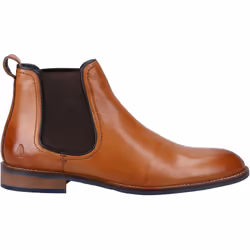) Hush Puppies Diego Chelsea Leather Men's Tan Boots - Brown, 8 (Adults'