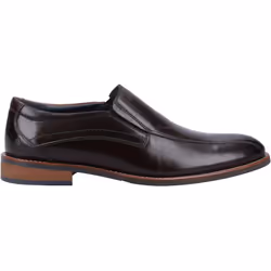 ) Hush Puppies Donovan Leather Men's Black Slip-On Shoes - Black, 8 (Adults'