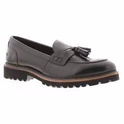 ) Hush Puppies Womens Shoes Loafers Flat Ginny Leather Slip On black UK Size - Black, 4 (Adults'