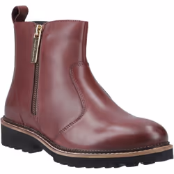 ) Hush Puppies Grace Zip Suede Women's Burgundy Boots - Red, 5 (Adults'