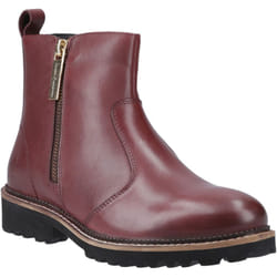 ) Hush Puppies Grace Zip Suede Women's Burgundy Boots - Red, 5 (Adults'