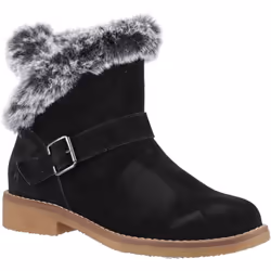 ) Hush Puppies Hannah Suede Women's Black Boots - Black, 3 (Adults'