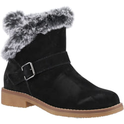 ) Hush Puppies Hannah Suede Women's Black Boots - Black, 3 (Adults'