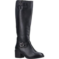) Hush Puppies Heidi Leather Women's Black Leather Boots - Black, 3 (Adults'