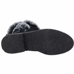 ) Hush Puppies Megan Wide Suede Women's Black Boots - Black, 4 (Adults'
