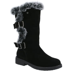 ) Hush Puppies Megan Wide Suede Women's Black Boots - Black, 6 (Adults'