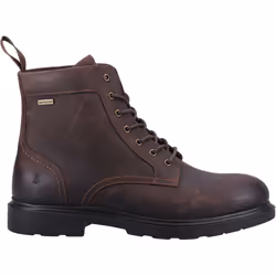 ) Hush Puppies Porter Leather Men's Brown Boots - Brown, 9 (Adults'