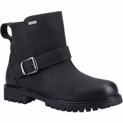 ) Hush Puppies Wakely Leather Women's Black Boots - Black, 4 (Adults'