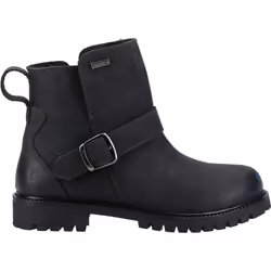 ) Hush Puppies Wakely Leather Women's Black Boots - Black, 6 (Adults'