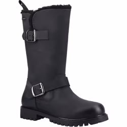 ) Hush Puppies Winnie Leather Women's Black Boots - Black, 5 (Adults'