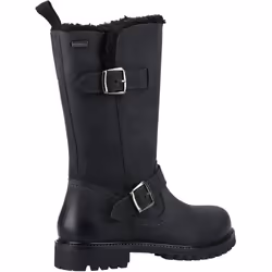 ) Hush Puppies Winnie Leather Women's Black Boots - Black, 6 (Adults'
