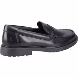 ) Hush Puppies Verity Slip On Leather Women's Black Loafers - Black, 3 (Adults'