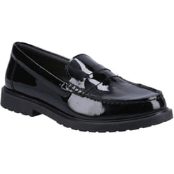 ) Hush Puppies Verity Slip On Leather Women's Patent Black Loafers - Black, 9 (Adults'