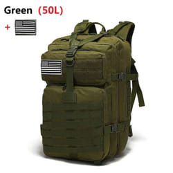 25L/50L Waterproof Backpack Outdoor Rucksacks Tactical Sports Camping Hiking Trekking Fishing Hunting Bag - green, 50L