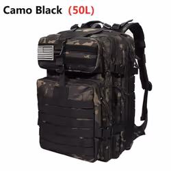25L/50L Waterproof Backpack Outdoor Rucksacks Tactical Sports Camping Hiking Trekking Fishing Hunting Bag - camouflage,black, ...