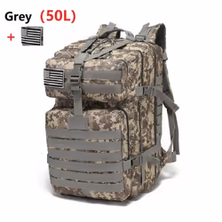 25L/50L Waterproof Backpack Outdoor Rucksacks Tactical Sports Camping Hiking Trekking Fishing Hunting Bag - camouflage,grey, ...