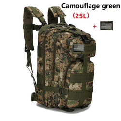 25L/50L Waterproof Backpack Outdoor Rucksacks Tactical Sports Camping Hiking Trekking Fishing Hunting Bag - camouflage green, 25L