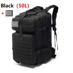 25L/50L Waterproof Backpack Outdoor Rucksacks Tactical Sports Camping Hiking Trekking Fishing Hunting Bag - black, 50L