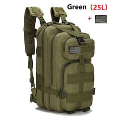 25L/50L Waterproof Backpack Outdoor Rucksacks Tactical Sports Camping Hiking Trekking Fishing Hunting Bag - green, 25L