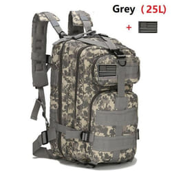 25L/50L Waterproof Backpack Outdoor Rucksacks Tactical Sports Camping Hiking Trekking Fishing Hunting Bag - camouflage,grey, 25L