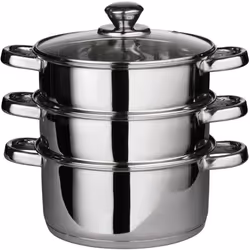 Prima Euro 3 Tier Steamer with Glass Lid