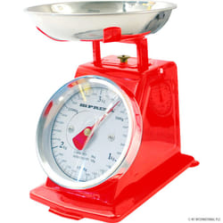 3kg Red Mechanical Kitchen Scales Traditional Retro Scales With Bowl