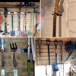3 hooks Garage Tool Wall Storage set Tools Hanger Shed Garden Drill Spade
