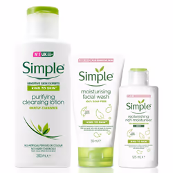 Simple KindToSkin BundleOf RichMoisturiser, Lotion, Facewash&Sheetmask