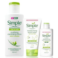 Simple KindToSkin BundleOf RichMoisturiser, Lotion, Facewash&Sheetmask