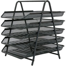 Osco Wire Mesh 5 Tier Letter Tray A4/Foolscap Portrait Graphite - 5TT-