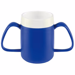 NRS Healthcare Blue/White Thermo Safe 2 Handled Mug