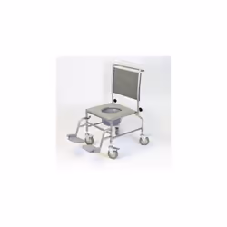 NRS Healthcare Wheeled Commode/Over Toilet Chair with Padded Seat and Back S30063 - Height Adjustable