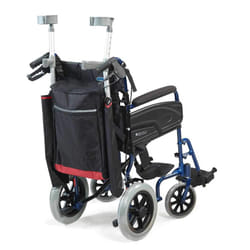 Wheelyscooter Reflective Wheelchair Scooter Walking Stick/Crutch Bag, Black and Burgundy