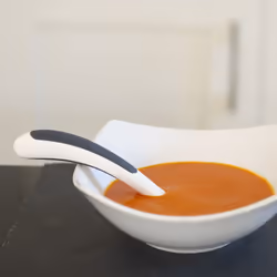 Kura Care Easy Grip Adult Soup Spoon, White and Black