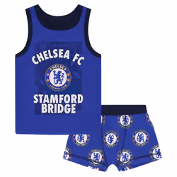 Chelsea FC Official Football Gift Boys Boxer Shorts & Vest Set - 6-7 Years