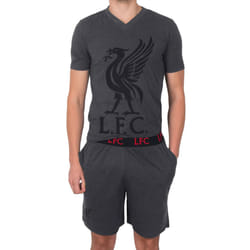 Liverpool FC Official Football Gift Mens Short Pyjamas Loungewear - Grey, Medium