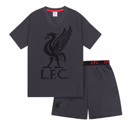 Liverpool FC Official Football Gift Mens Short Pyjamas Loungewear - Grey, Medium