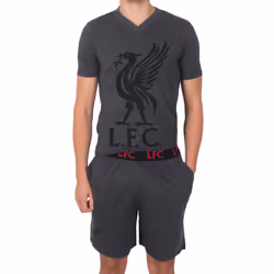 Liverpool FC Official Football Gift Mens Short Pyjamas Loungewear - Grey, XL