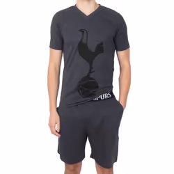 Tottenham Hotspur FC Official Football Gift Mens Short Pyjamas Loungewear - Grey, Small