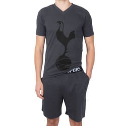 Tottenham Hotspur FC Official Football Gift Mens Short Pyjamas Loungewear - Grey, Medium