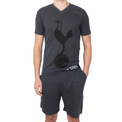 Tottenham Hotspur FC Official Football Gift Mens Short Pyjamas Loungewear - Grey, Large
